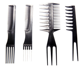 Professional combs isolated on white
