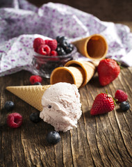 Berry ice cream cone
