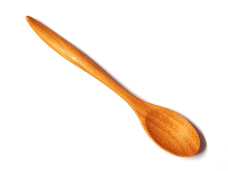 wooden spoon isolated on white background
