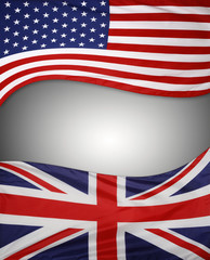 English and American flags