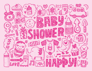 Fototapeta premium doodle baby background
