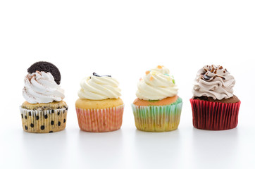 Cupcakes isolated on white background