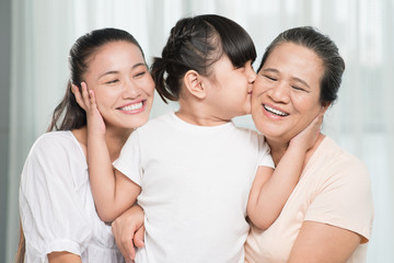 Kissing grandmother