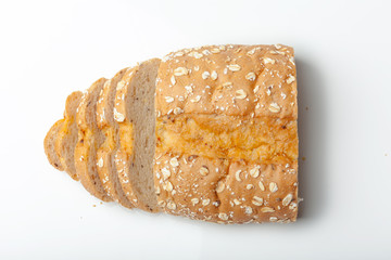 Bread from rye and wheat flour of a rough grinding