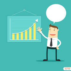 Businessman get to the goal