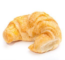 coffee and croissants on white blackground