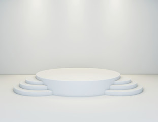 An empty round stage with 2 side step