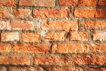 old dirty interior with brick wall, vintage background