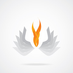 Fire flame vector symbol creative design template. Eps-10.