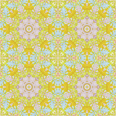 Seamless pattern with colorful leaves