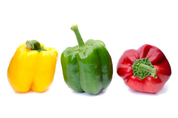 bell pepper or capsicum isolated on white