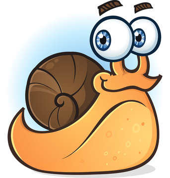 Snail Smiling Cartoon Character