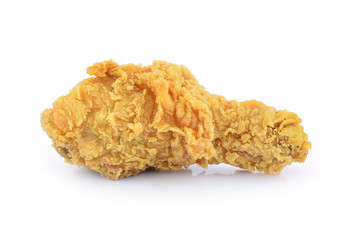 Fried chicken on white background