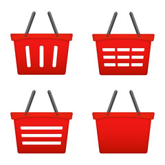 Red Shopping Basket Icons