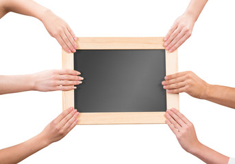 Hands holding frame