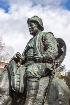 Sancho Panza from monument to Cervantes and heroes of his books