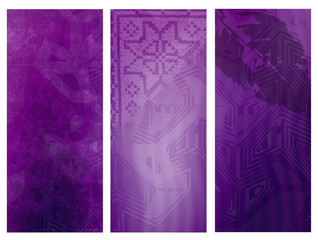 Violet grunge banners