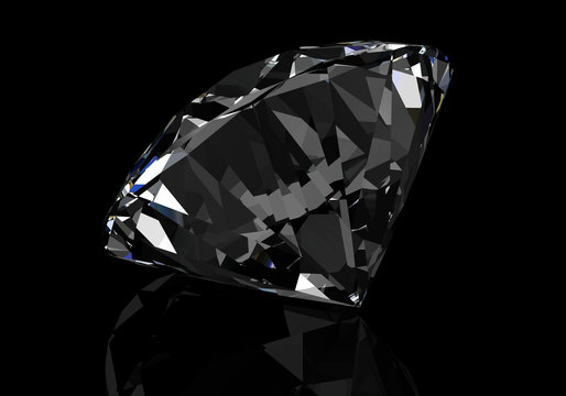diamond on  black background (high resolution 3D image)