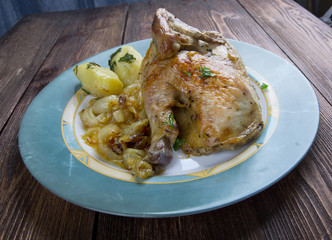 Poulet aux oignons
