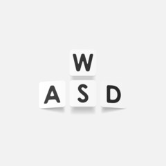 realistic design element: wasd