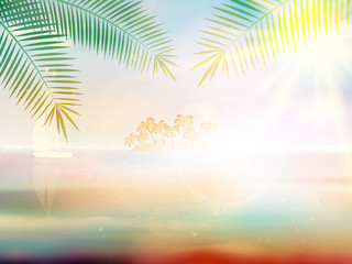 Fototapeta na wymiar Tropical beach design template.