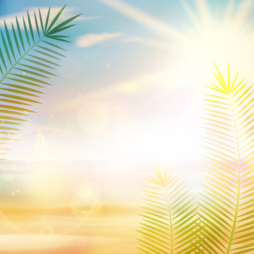 Tropical vintage palm background design.