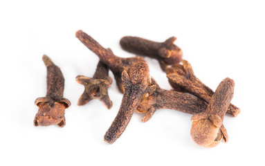 Cloves on white background