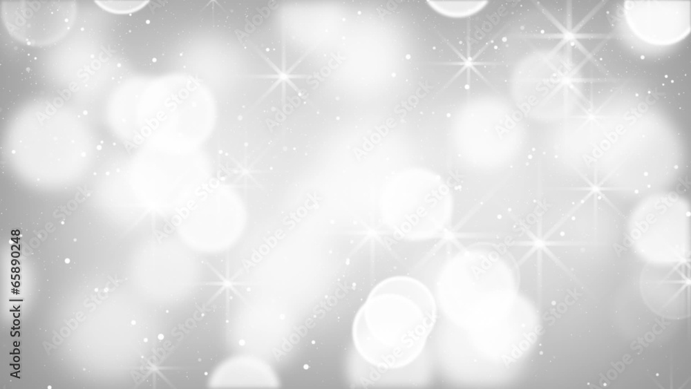 Poster white bokeh lights particles and stars loop