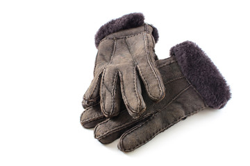 winter gloves made of natural fur