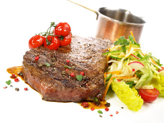 Steak mit Salat