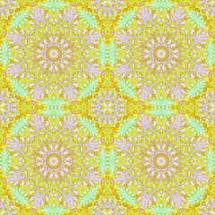 Seamless pattern with colorful leaves