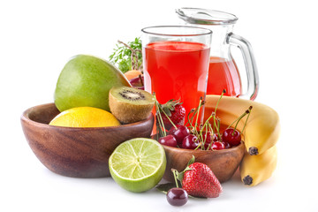 healthy multivitamin juice with various fruit and vegetables