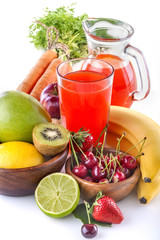 healthy multivitamin juice with various fruit and vegetables