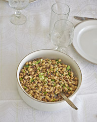 black eyed beans salad served