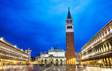 Evening view of saint mark square in Venice, Italy