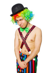 Funny clown isolated on the white background