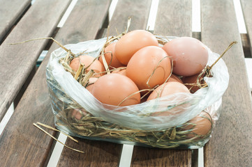 Egg in staw © keesoodzaa