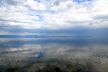 Beautiful landscape with the blue sky and the sea, ultracalm wat