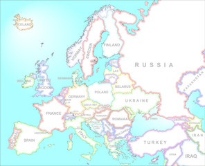 Fototapeta premium Map of Europe in vintage style