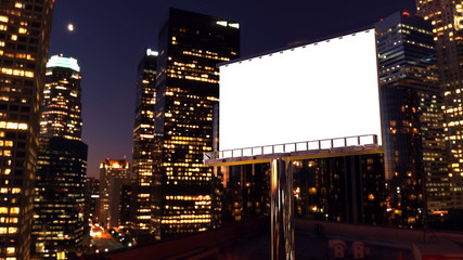 billboard in night city - obrazy, fototapety, plakaty