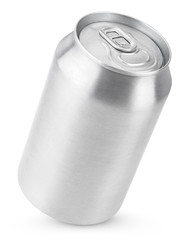 330 ml aluminum soda can isolated on white with clipping path