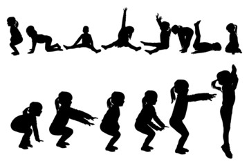 Vector silhouette of child.