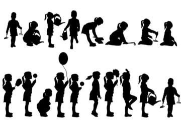 Vector silhouette of child.