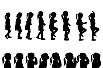 Fototapeta premium Vector silhouettes girl.