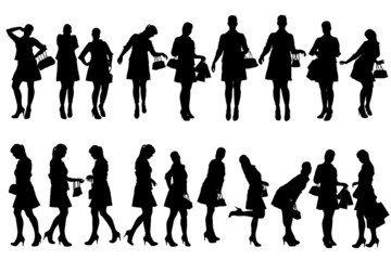 Vector silhouette of a woman.
