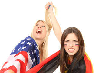 Fußballfans aus USA und Deutschland streiten sich