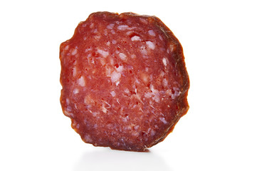 Piece of sausage closeup