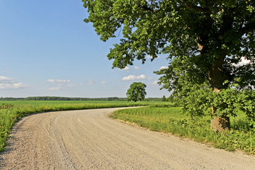 Turn of country road.