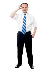 Man posing against a white background