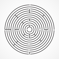 Maze, circle, vector illustration